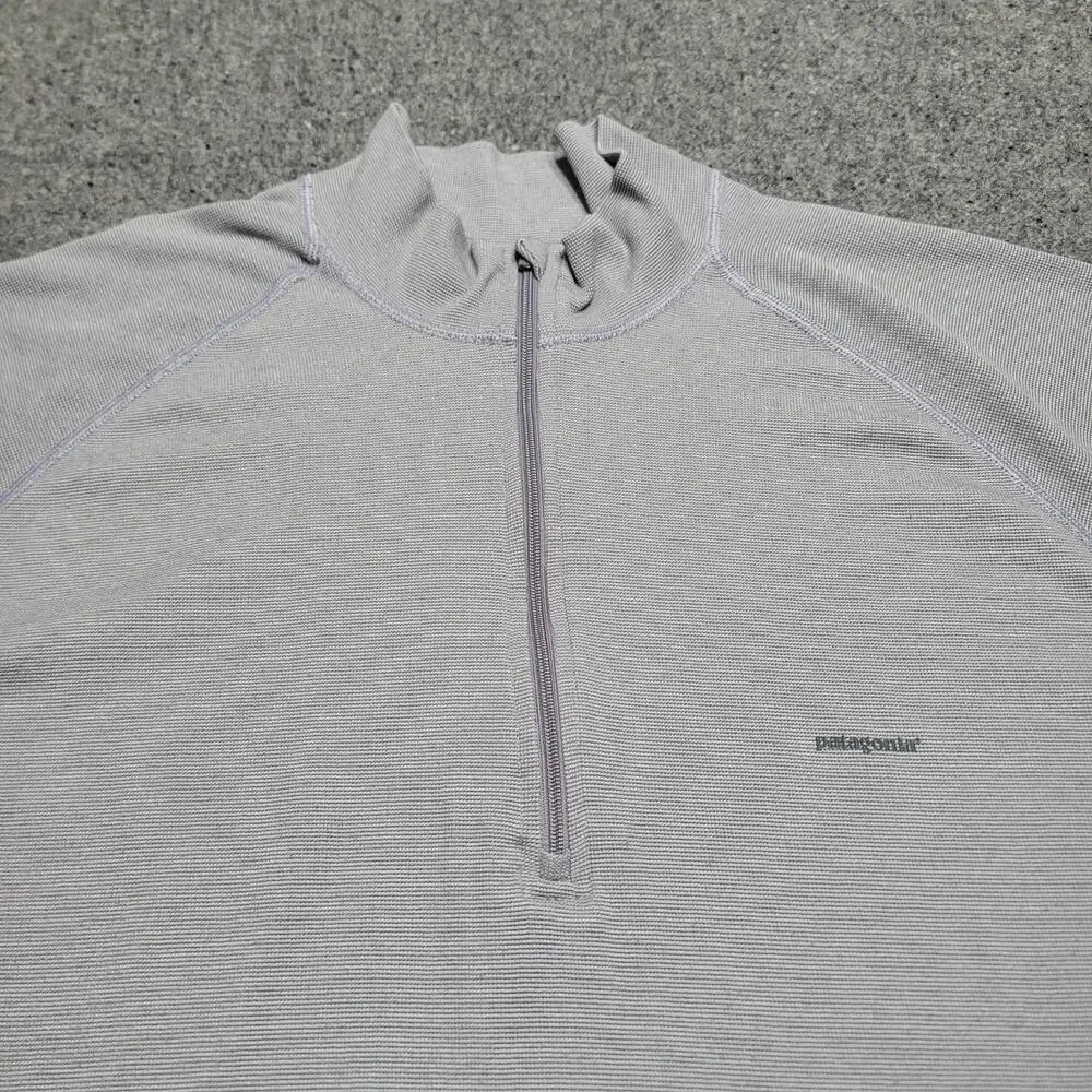 Patagonia Shirt Mens Extra Large Gray Performance Baselayer Quarter Zip Capilene